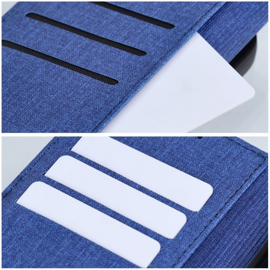 Gomma Book Case priekš Xiaomi Redmi Note 14 4G (163.25 mm) - Zils - sāniski atverams maciņš ar magnētu un stendu