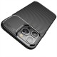 Carbon Premium Back Case priekš Apple iPhone 15 - Melns - silikona aizmugures apvalks / bampers-vāciņš