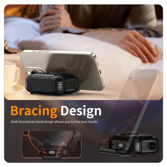 Tech-Protect Carbonox MagSafe Case priekš Apple Airpods Pro 3 - Melns - silikona-plastikāta apvalks bezvadu austiņu lādēšanas ierīcei ar karabīni