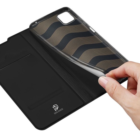 Dux Ducis Skin Pro series priekš Samsung Galaxy A17 4G A175 / A17 5G A176 - Melns - sāniski atverams maciņš ar magnētu un stendu