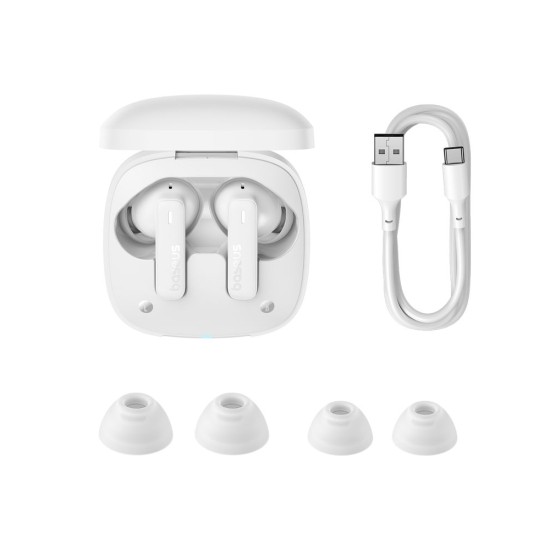 Baseus Bowie E19 Bluetooth 5.3 Wireless Headphones with Microphone - Baltas - Universālas Bezvadu Austiņas