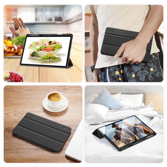Dux Ducis Domo series priekš Xiaomi Redmi Pad 2 Pro - Melns - sāniski atverams maciņš ar magnētu un stendu