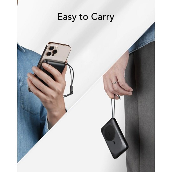 Veger MagOn 10000mAh QC 3.0 / PD 20W Power Bank with MagSafe - Melns - Ārējas uzlādes batereja lādētājs-akumulators (Power Bank)