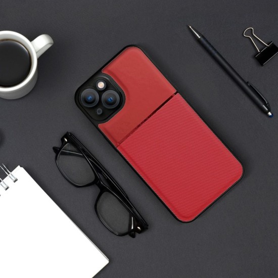 Forcell Noble Back Case для Samsung Galaxy A16 4G A165 / A16 5G A166 - Красный - накладка из искусственный кожи с встроенной металической пластиной / бампер-крышка