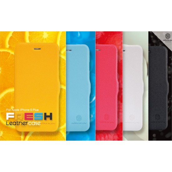 NILLKIN Fresh Series Folio Flip Leather Case priekš Apple iPhone 6 / 6S Plus 5.5 inch - Balts - sāniski atverams maciņš (ādas maks, grāmatiņa, leather book wallet case cover)