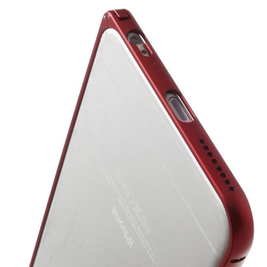 LOVE MEI Metal Frame Cover priekš Apple iPhone 6 / 6S 4.7-inch - Sarkans - alumīnija metāla sānu apvalks / bampers