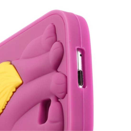 Bow Tie Love Cat Silicone Case for Samsung Galaxy S4 i9500 / i9505 / i9515 - Rose - silikona aizmugures apvalks (bampers, vāciņš, slim TPU silicone case cover, bumper)