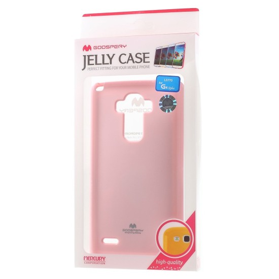Mercury Jelly Case ar spīdumiem priekš LG G4 Stylus H635 - Rozā - silikona aizmugures apvalks (bampers, vāciņš, slim TPU silicone case cover, bumper)