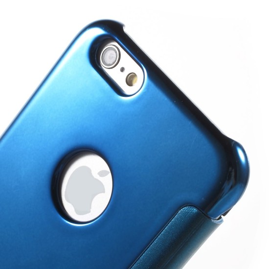 Clear View Cover Mirror Surface priekš Apple iPhone 6 Plus / 6S Plus 5.5-inch - Light Blue - sāniski atverams maciņš (maks grāmatiņa, book wallet case cover stand)