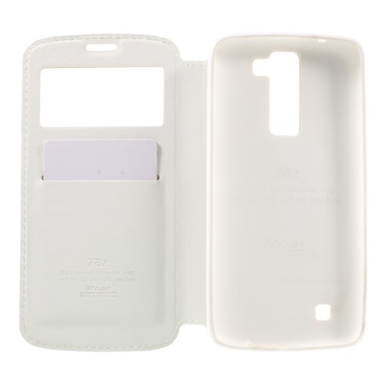 RoarKorea Noble View priekš LG G5 H850 - Balts - sāniski atverams maciņš ar stendu un lodziņu (ādas maks, grāmatiņa, leather book wallet case cover stand)