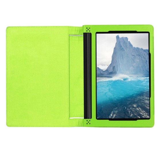 Litchi Texture PU Leather Tablet Case for Lenovo Yoga Tab 3 8.0 YT3-850F / YT3-850L - Green - sāniski atverams maciņš ar stendu (ādas maks, grāmatiņa, leather book wallet case cover stand)