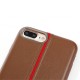 HOCAR Contrast Color PU Leather Back Case priekš Apple iPhone 7 Plus / 8 Plus - Brūns - ādas aizmugures apvalks (bampers, vāciņš, leather cover, bumper)