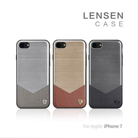 NILLKIN Business Style Lensen Case priekš Apple iPhone 7 / 8 / SE2 (2020) / SE3 (2022) - Zelts - ādas aizmugures apvalks / bampers-vāciņš