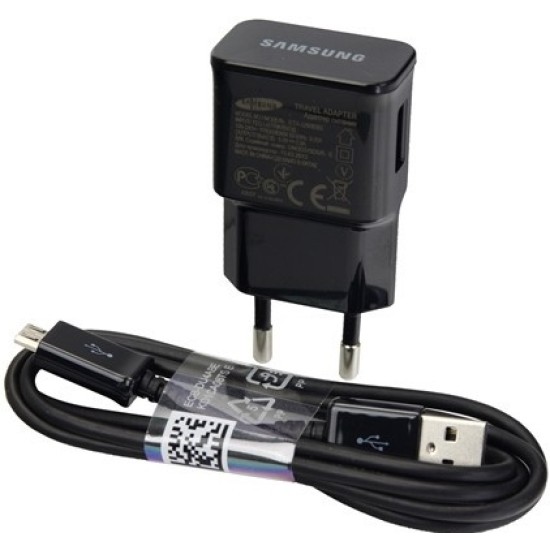 Samsung ETA-0U90 charger 2A USB Tīkla lādētājs ar micro USB vadu (bez iepakojuma) - Melns - Oriģināls - USB tīkla lādētājs