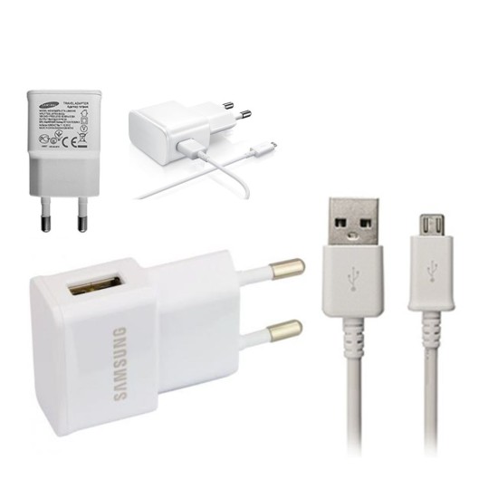 Samsung ETA0U81EWE charger 1A USB Tīkla lādētājs ar micro USB vadu (bez iepakojuma) - Balts - Oriģināls - USB tīkla lādētājs