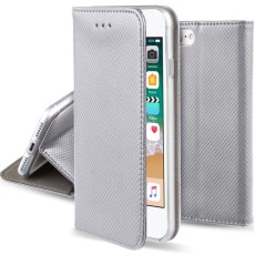 Smart Magnet Book Case priekš Sony Xperia XA F3111 / F3112 - Sudrabains - sāniski atverams maciņš ar stendu (ādas maks, grāmatiņa, leather book wallet case cover stand)