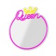 Forever Decorative Mirror Neon LED Light 36 x 32 x 2 cm (USB Plug) - Queen - Dekoratīva neona LED lampa ar spoguli