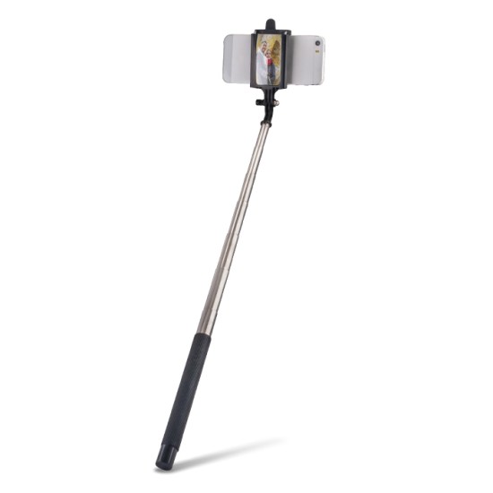 Forever MP-310 Selfie Stick 100cm statīvs ar spoguli aizmugurējai kamerai - Melns - Selfie monopod Teleskopisks Universāla stiprinājuma statīvs