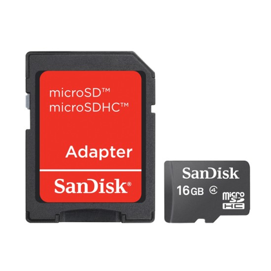 Sandisk 16GB Micro SDHC Card class4 ar SD Adapteri Atmiņas karte