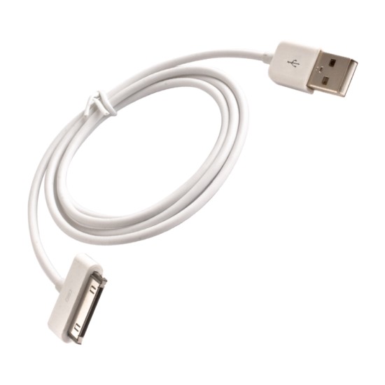 Forever 1M USB to Lightning 30pin cable - Balts - Apple iPhone 4 / iPad lādēšanas un datu kabelis / vads