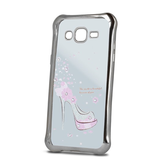 Beeyo Girly Case priekš Samsung Galaxy A5 A510 (2016) - Sudrabains - silikona aizmugures apvalks ar attēlu (bampers, vāciņš, ultra slim TPU silicone case cover, bumper)