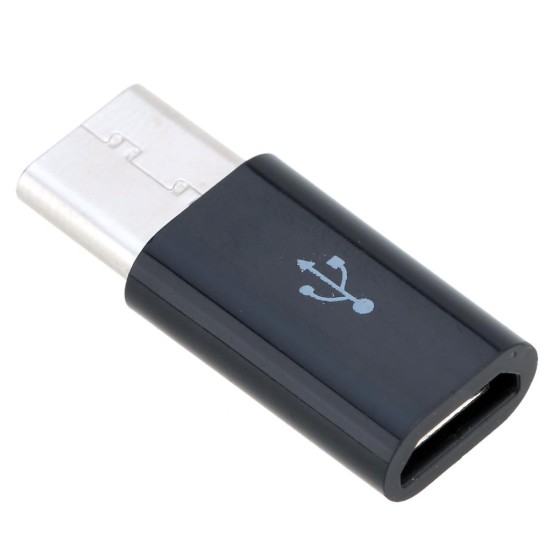 Forever USB Type C to Micro USB 2.0 Converter Adapter - Black - adapteris