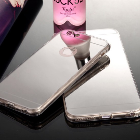 GreenGo Mirror TPU Back Case priekš Samsung Galaxy J3 (2016) J320 - Sudrabs - plāns silikona aizmugures apvalks (bampers, vāciņš, ultra slim TPU silicone case cover, bumper)