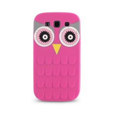 Silicon 3D Case Owl priekš Huawei P9 Lite - Rozā - silikona aizmugures apvalks (bampers, vāciņš, TPU silicone back case cover, bumper)