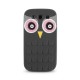 Silicon 3D Case Owl priekš LG K8 K350 - Melns - silikona aizmugures apvalks (bampers, vāciņš, TPU silicone back case cover, bumper)