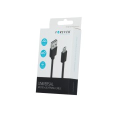 Forever 1M 2in1 Universal USB to Lightning / Micro USB cable - Melns - universāls lādēšanas un datu kabelis / vads