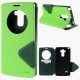 RoarKorea Fancy Diary View LG G4 H815 Wake/Sleep - Zaļš - sāniski atverams maciņš ar stendu un lodziņu (ādas maks, grāmatiņa, leather book wallet case cover stand)