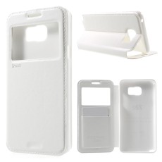 RoarKorea Noble View Samsung Galaxy Note 5 N920 - Balts - sāniski atverams maciņš ar stendu un lodziņu (ādas maks, grāmatiņa, leather book wallet case cover stand)