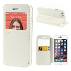 RoarKorea Noble View priekš Apple iPhone 4 / 4S - Balts - sāniski atverams maciņš ar stendu un lodziņu (ādas maks, grāmatiņa, leather book wallet case cover stand)