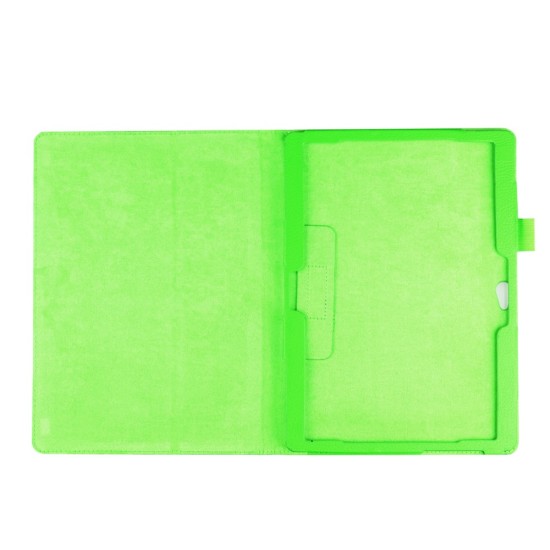 Litchi Skin Leather Stand Case for Huawei MediaPad M2 10 (M2-A01W / M2-A01L) 10.1-inch - Green - sāniski atverams maciņš ar stendu (ādas maks, grāmatiņa, leather book wallet case cover stand)