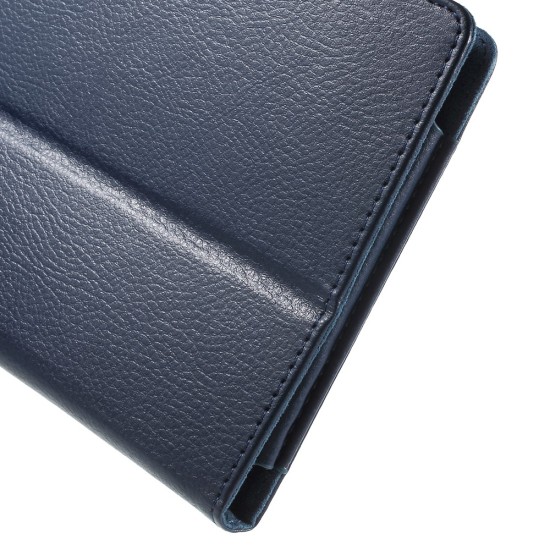 Lychee Texture Stand Leather Cover for Asus ZenPad 8.0 (Z380C / Z380KL) - Dark Blue - sāniski atverams maciņš ar stendu (ādas maks, grāmatiņa, leather book wallet case cover stand)