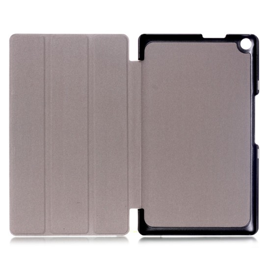 Tri-fold Stand PU Smart Auto Wake/Sleep Leather Case priekš Asus ZenPad 8.0 (Z380C / Z380KL) - Rose - sāniski atverams maciņš ar stendu