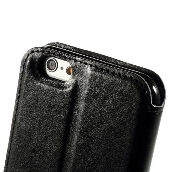 RoarKorea Noble View priekš Apple iPhone 6 Plus / 6S Plus - Melns - sāniski atverams maciņš ar stendu un lodziņu (ādas maks, grāmatiņa, leather book wallet case cover stand)