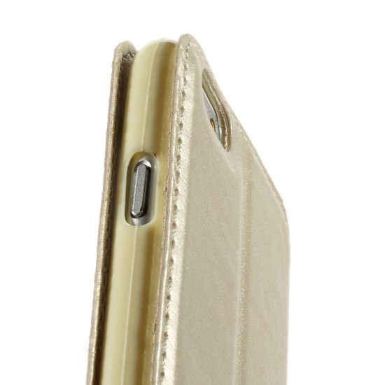 RoarKorea Noble View priekš LG K4 K120 / K130 - Zelts - sāniski atverams maciņš ar stendu un lodziņu (ādas maks, grāmatiņa, leather book wallet case cover stand)