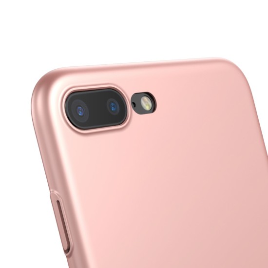 BASEUS Thin Hard Plastic Phone Shell priekš Apple iPhone 7 Plus / 8 Plus - Rozā Zelts - matēts plastikas aizmugures apvalks (bampers, vāciņš, slim silicone cover shell, bumper)
