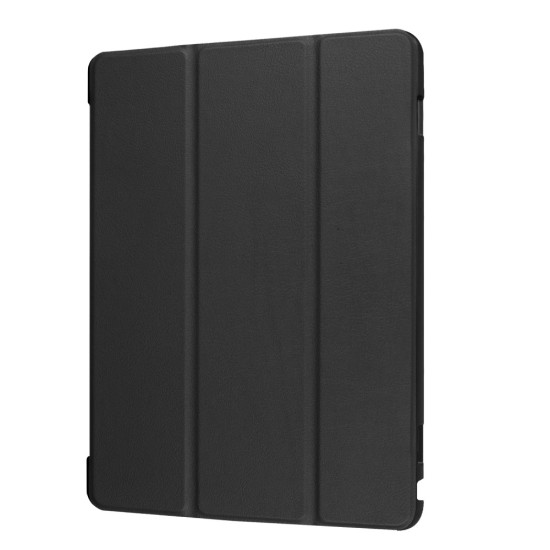 Tri-fold Stand PU Leather Case priekš Huawei MediaPad M3 Lite 10 - Black - sāniski atverams maciņš ar stendu