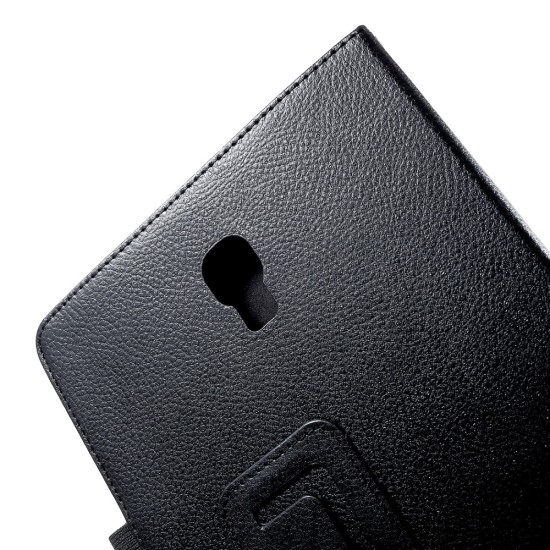Lychee Leather Smart Cover Stand for Samsung Galaxy Tab A 10.5 (2018) T590 / T595 - Melns - sāniski atverams maciņš ar stendu (ādas maks, grāmatiņa, leather book wallet case cover stand)