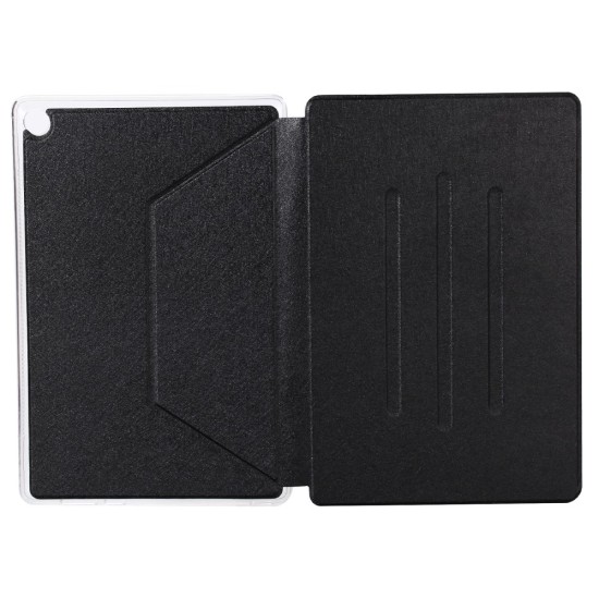 Leather Stand Case Cover with Card Slots for Huawei MediaPad M5 10.8-inch - Melns - sāniski atverams maciņš ar stendu (ādas maks, grāmatiņa, leather book wallet case cover stand)