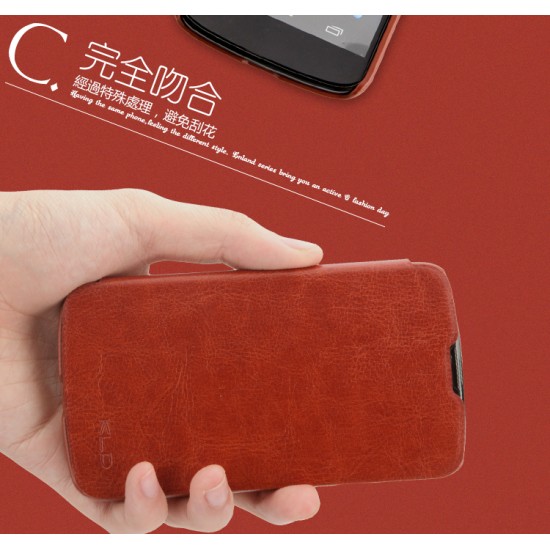 Kalaideng Enland series LG Google Nexus 5 D821 - Brūns - sāniski atverams maciņš ar stendu (ādas maks, grāmatiņa, leather book wallet case cover stand)