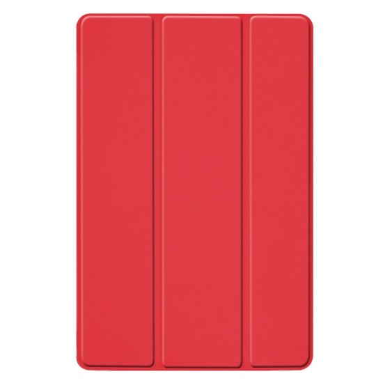 Tri-fold Stand PU Leather Case priekš Samsung Galaxy Tab S5e T720 / T725 - Sarkans - sāniski atverams maciņš ar stendu