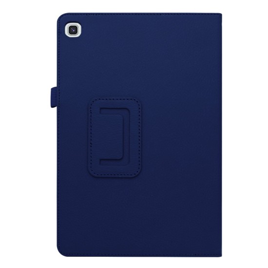 Litchi Texture Leather Stand Protective Case priekš Samsung Galaxy Tab A 10.1 (2019) T510 / T515 - Tumši Zils - sāniski atverams maciņš ar stendu