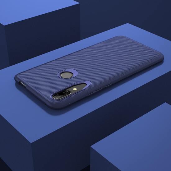 Twill Texture Silicone Mobile Phone Cover Shell priekš Huawei P Smart Z / Honor 9X - Tumši zils - triecienizturīgs silikona aizmugures apvalks (bampers, vāciņš, slim TPU silicone case shell cover, bumper)