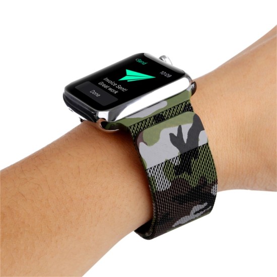 Pattern Printing Magnetic Milanese Wrist Watch Band priekš Apple Watch 38 / 40 / 41 mm - Kamuflāža - siksniņas (jostas) viedpulksteņiem no nerūsējoša tērauda ar magnētu