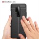 Litchi Skin PU Leather Coated TPU Mobile Phone Case priekš OnePlus 8 Pro - Melns - ādas imitācijas triecienizturīgs silikona aizmugures apvalks / bampers-vāciņš