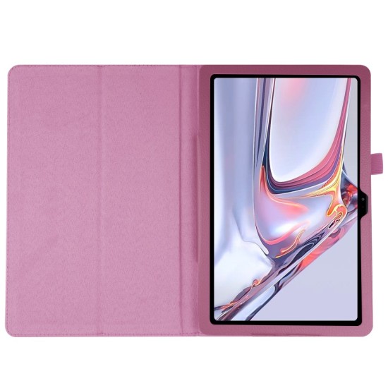 Litchi Texture Leather Stand Protective Case priekš Samsung Galaxy Tab A7 (2020 / 2022) T500 / T505 / T509 - Violets - sāniski atverams maciņš ar stendu