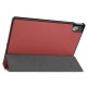 Tri-fold Stand PU Smart Auto Wake/Sleep Leather Case priekš Lenovo Tab P11 Pro TB-J706 - Bordo - sāniski atverams maciņš ar stendu